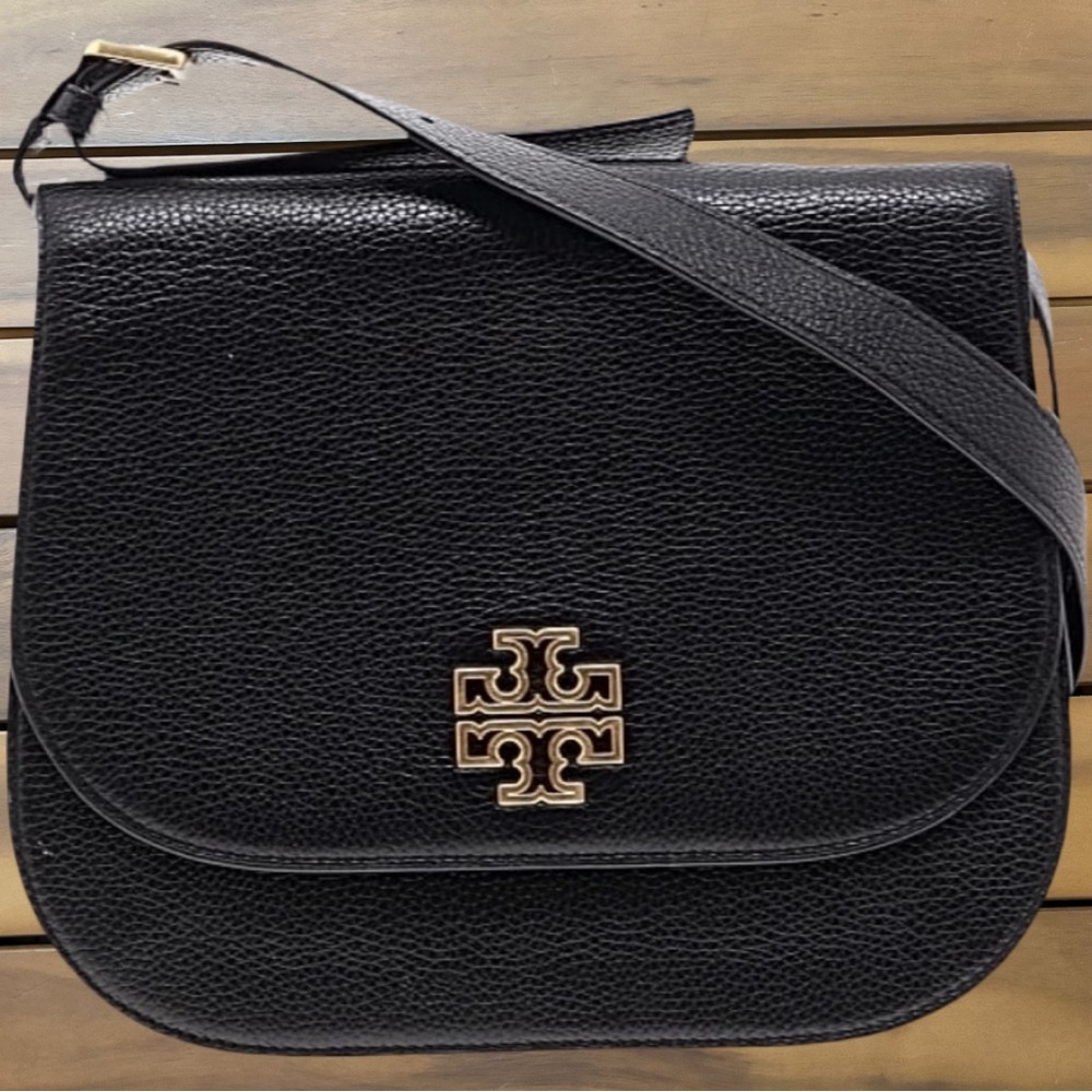Tory Burch Black Pebbled Leather Crossbody Bag